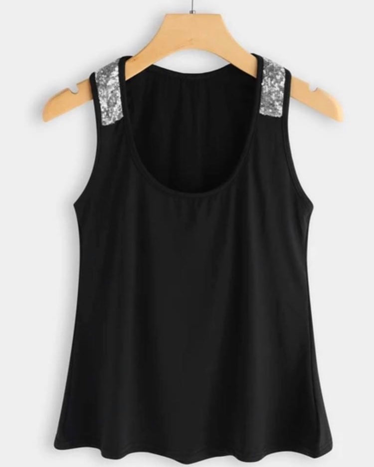 Tank top with sequins