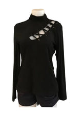 Load image into Gallery viewer, High neck super soft sweater with lace up style
