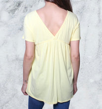 Load image into Gallery viewer, Plus size yellow top with v neck
