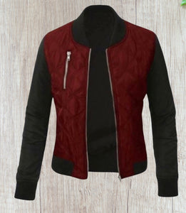 Light  quilted jacket with decorative upper zipper