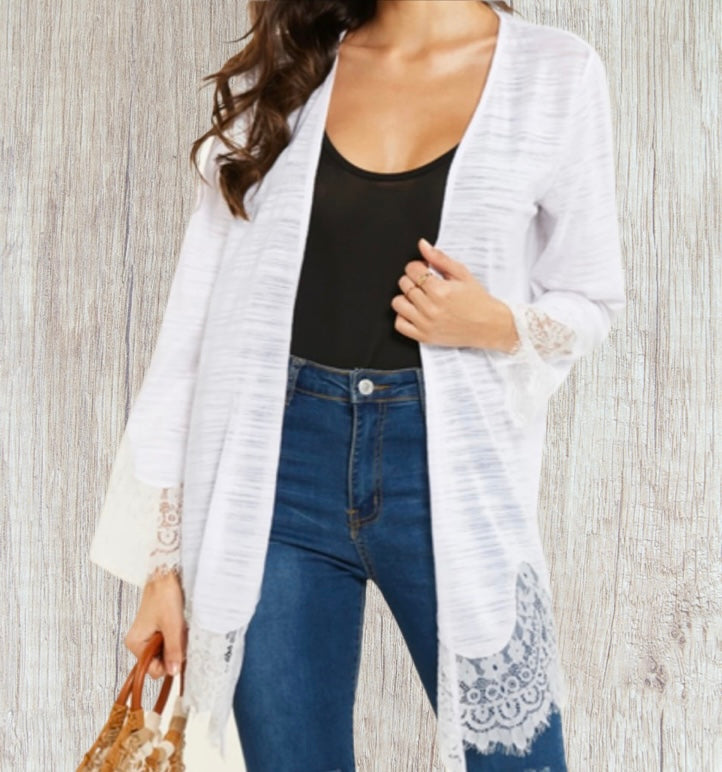 White lace cardigan