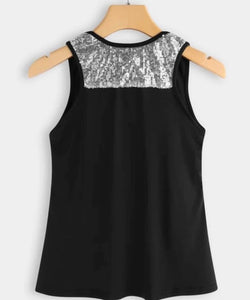 Tank top with sequins