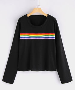 Cropped rainbow sweater