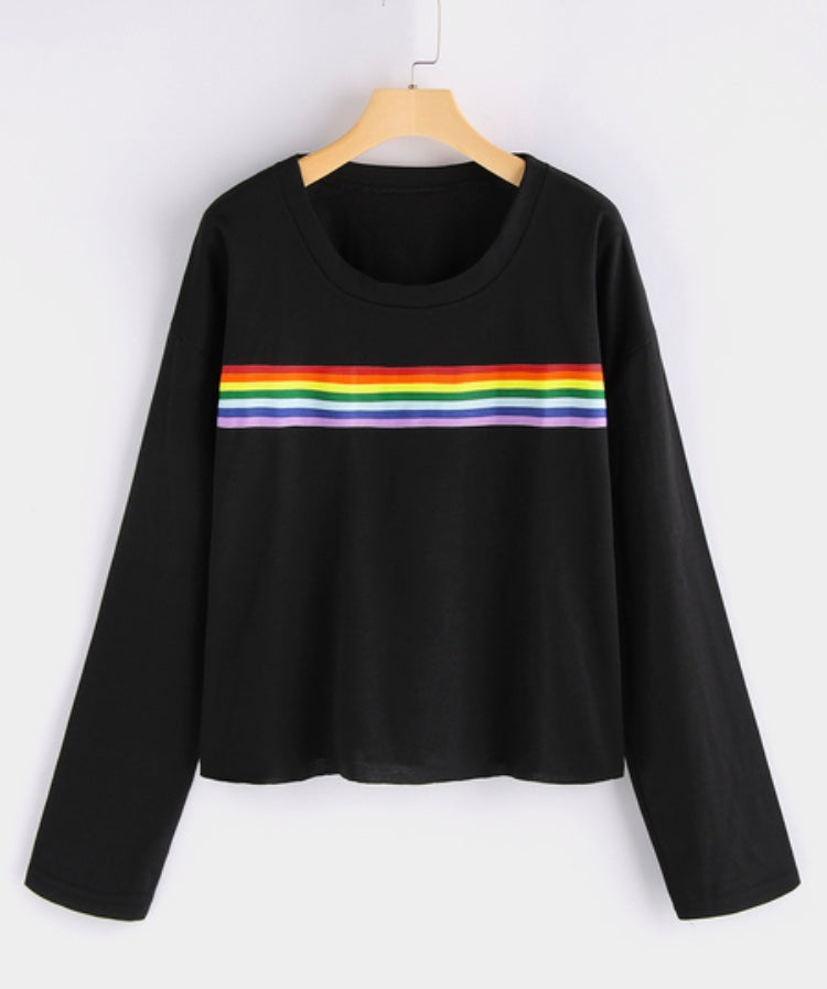 Cropped rainbow sweater