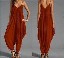 Load image into Gallery viewer, Baggy lightweight jumpsuits with ruched ankles
