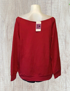Blessed Mama off shoulder long sleeve top with pockets
