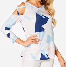 Load image into Gallery viewer, Geometric pattern top with criss cross shoulder
