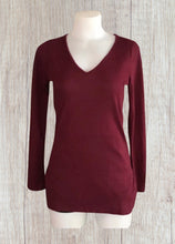 Load image into Gallery viewer, Super soft sweater with front and back V and side slits
