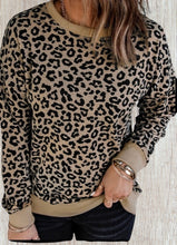 Load image into Gallery viewer, Leopard print pullover sweater with side slits
