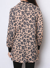 Load image into Gallery viewer, Plus size cheetah print long sleeve top with cowl neck
