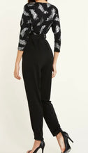 Load image into Gallery viewer, Black deep v-neck crossed front design jumpsuit with belt
