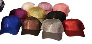 Glitter ponytail hats