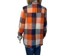 Load image into Gallery viewer, Orange plaid multi coloured shirt
