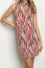 Load image into Gallery viewer, Sleeveless blush zebra print dress
