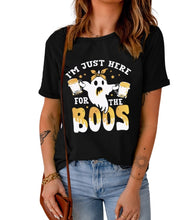 Load image into Gallery viewer, Black Halloween Boos Ghost tee
