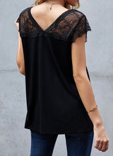 Load image into Gallery viewer, Lace knit black tank top
