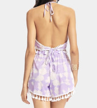 Load image into Gallery viewer, Purple tie dye 2 piece crop top/short outfit
