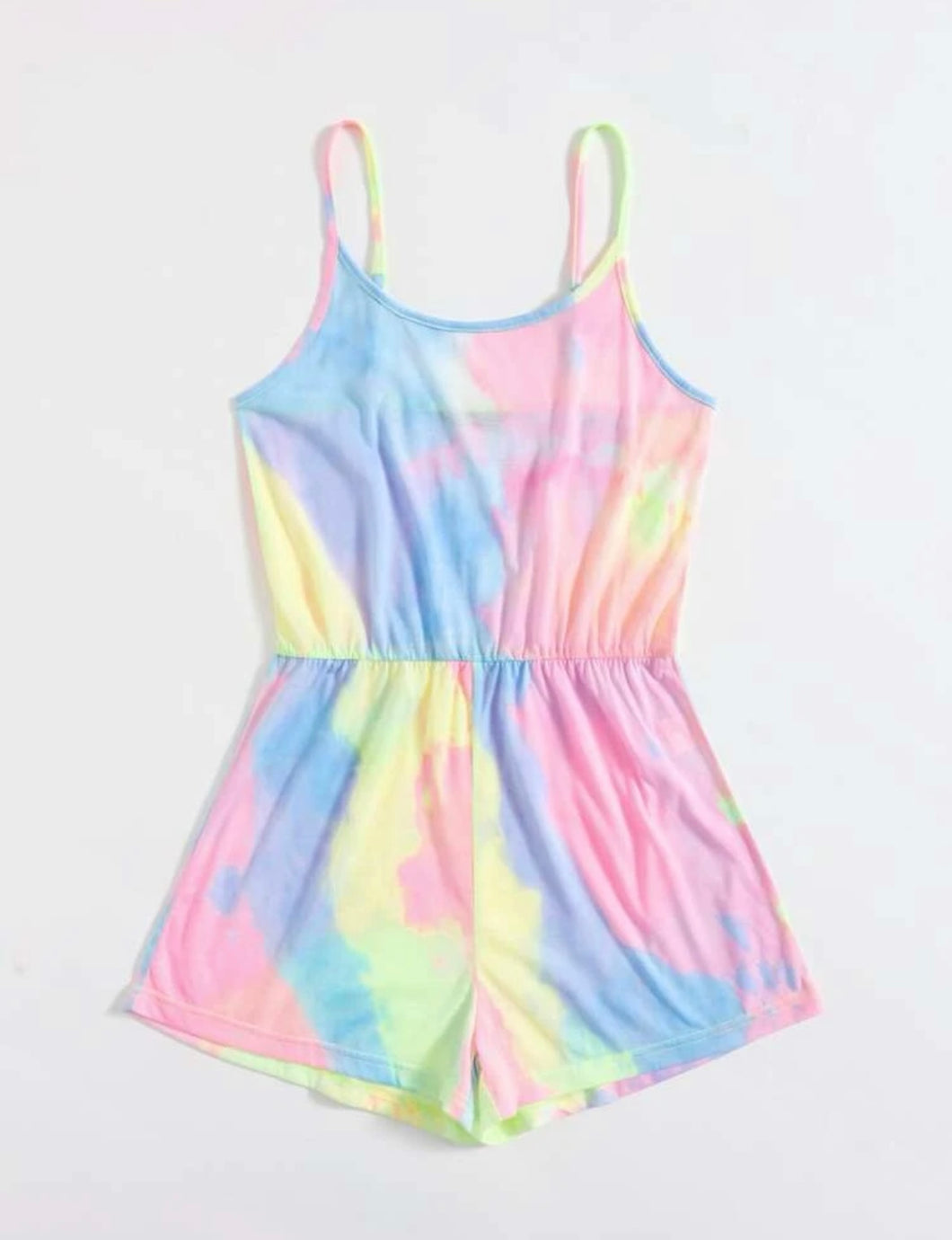 Multi color cami tie-dye romper