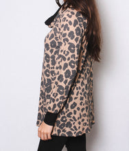 Load image into Gallery viewer, Plus size cheetah print long sleeve top with cowl neck
