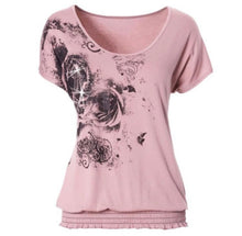 Load image into Gallery viewer, Short sleeve top with pattern &amp; sequins
