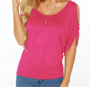 Cold shoulder top with tie up back