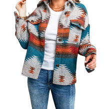 Load image into Gallery viewer, Aztec patterned shacket with 2 upper pockets
