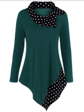 Load image into Gallery viewer, Long sleeve sweater with polka dot trim
