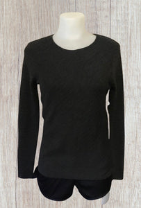 Cashmere blends dark grey ribbed sweater