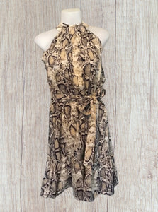 Snakeskin print halter style dress