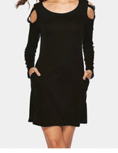 Load image into Gallery viewer, Black dress with criss cross shoulder
