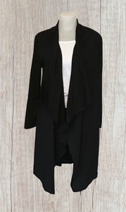 Side pockets lapel collar long sleeve cardigan