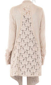 Lightweight cardigan with lace