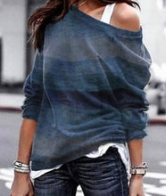 Load image into Gallery viewer, Off one shoulder striped sweater
