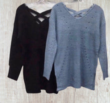 Load image into Gallery viewer, Acrylic knit sweater with criss cross back
