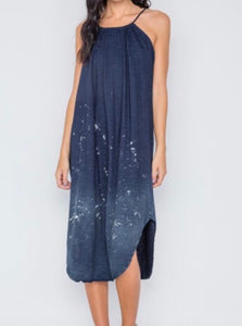 Navy tie dye dress with spaghetti straps
