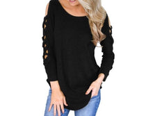 Load image into Gallery viewer, Soft sweater with criss cross sleeves
