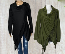 Load image into Gallery viewer, Long sleeve sweater/cardigan with tassels
