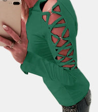 Load image into Gallery viewer, Hollow design criss cross long sleeve top
