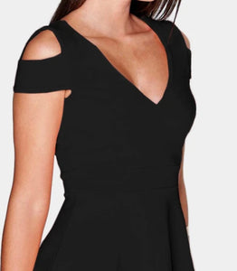 Cold shoulder black dress