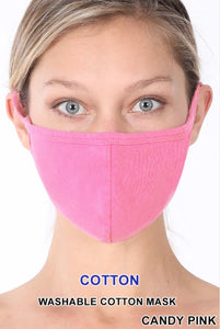 Solid colour cotton masks.