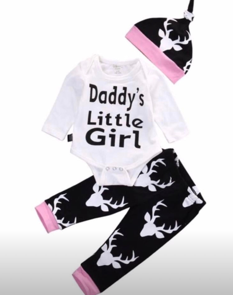 3 piece set Daddy’s Little Girl deer set