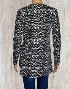 Black chevron cardigan with pockets