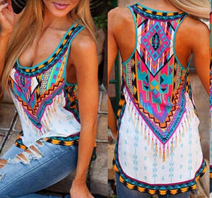 Tank tops with tribal pattern