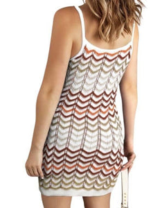 Zig zag pattern knit cami dress