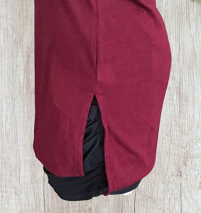 Super soft sweater with front and back V and side slits