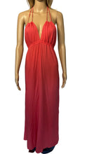 Load image into Gallery viewer, Coral open back maxi dress with tie up back
