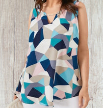 Load image into Gallery viewer, Plus size v-neck colorblock sleeveless tank top
