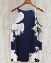 Load image into Gallery viewer, Navy floral cami top with zipper
