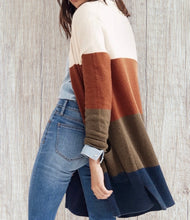 Load image into Gallery viewer, Super soft, thick, warm color block cardigan with pockets
