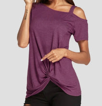 Load image into Gallery viewer, One strap t-shirt with twisted hem
